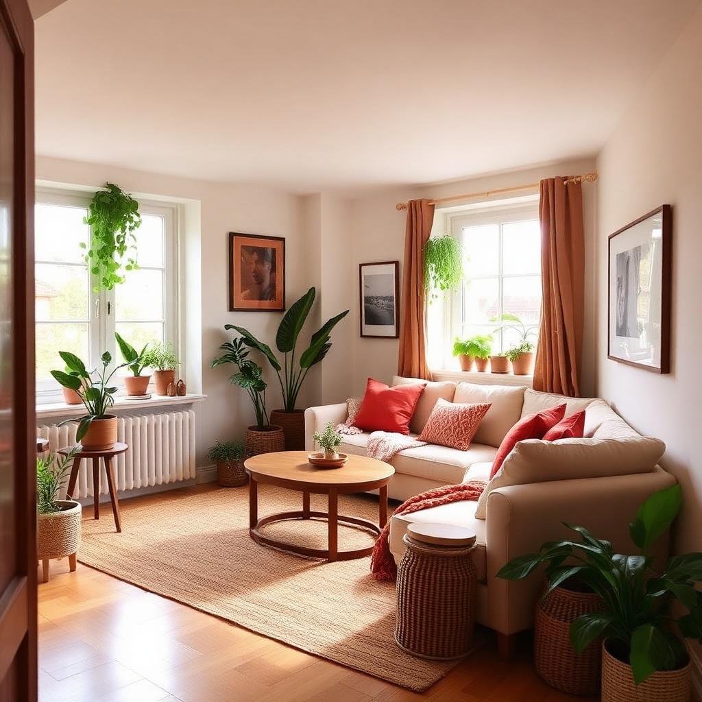 Living cálido y bien resuelto, decorado con presupuesto real